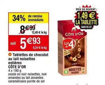 Migros Chocolats carte d'or offre