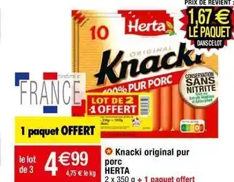 Migros Saucisse de porc herta offre