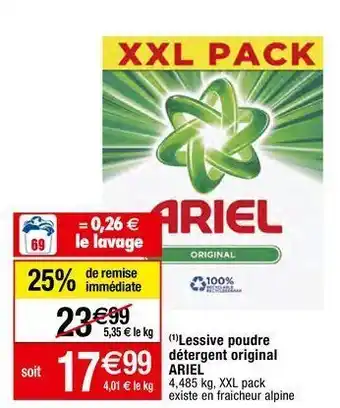 Migros Lessive en poudre ariel offre