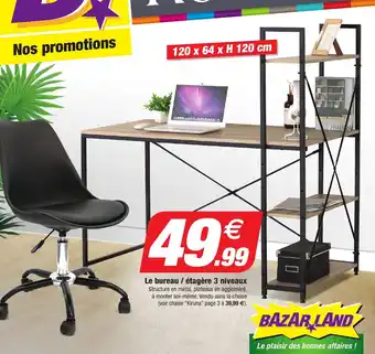 Bazarland Le Bureau/Étagère 3 Niveaux offre