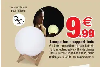 Lampe Lune Support Bois