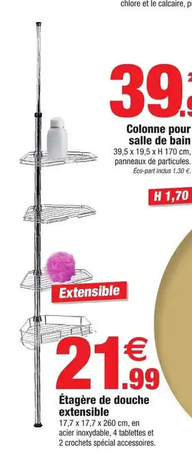 Bazarland Étagère De Douche Extensible offre