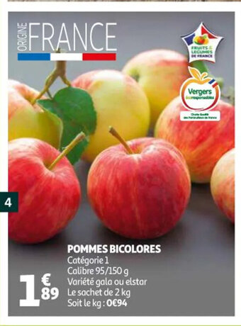 Auchan Supermarché Pommes Bicolores offre