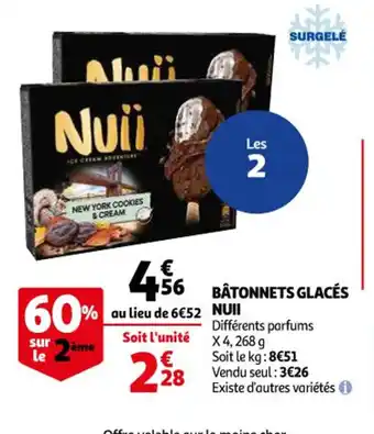 Auchan Supermarché Batonnets Glaces Nuii offre