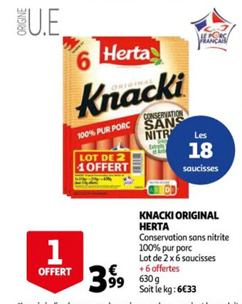 Auchan Supermarché Knacki Original Herta offre