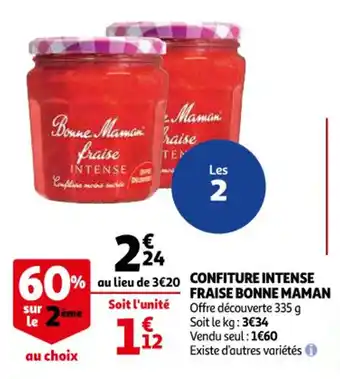 Auchan Supermarché onfiture Intense Fraise Bonne Maman offre