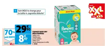 Auchan Supermarché Changes Baby Dry Mega Pampers offre