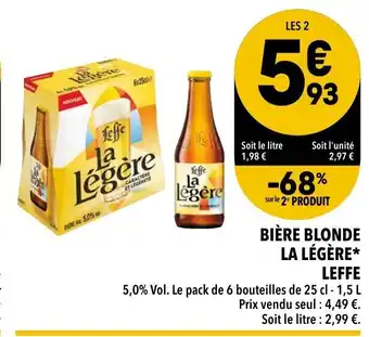 Supeco Bière blonde la légère leffe offre