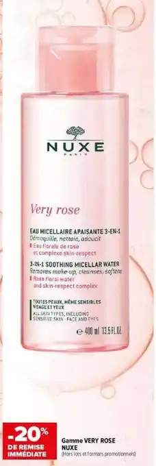 Gamme very rose nuxe