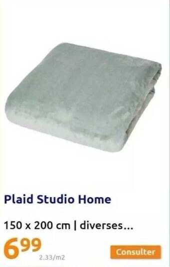 Action Plaid studio home offre