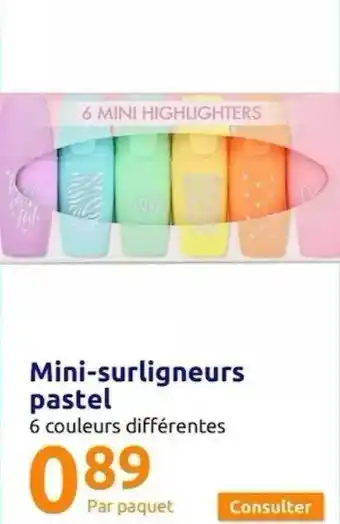 Action Mini-surligneurs pastel offre