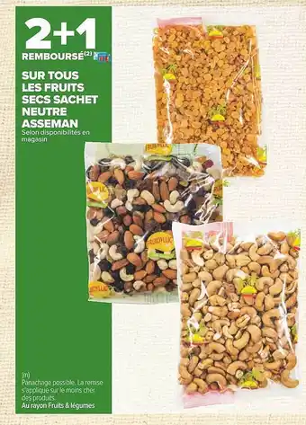 Carrefour Fruits secs sachet neutre asseman offre
