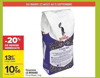 Carrefour Couscous le renard offre