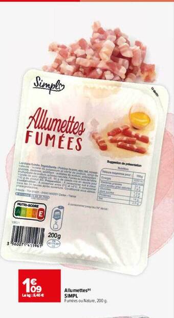 Carrefour Market Allumettes simpl offre