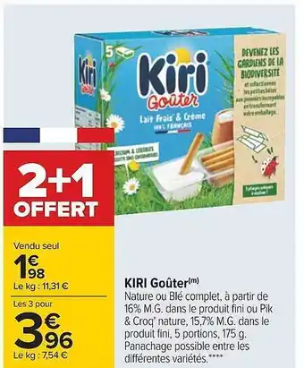 Carrefour Kiri goûter offre