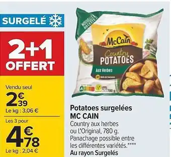 Carrefour Potatoes surgelées mc cain offre