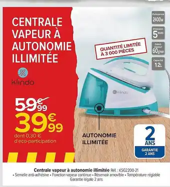 Carrefour Central vapeur à autonomie illumitée offre