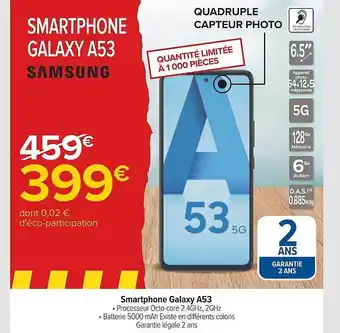 Carrefour Smartphone galaxy a53 samsung offre