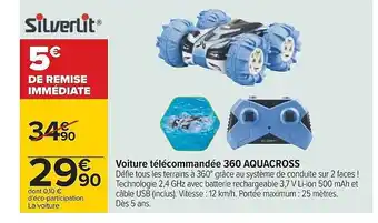 Carrefour Voiture télécommandée 36 aquacross silverlit offre