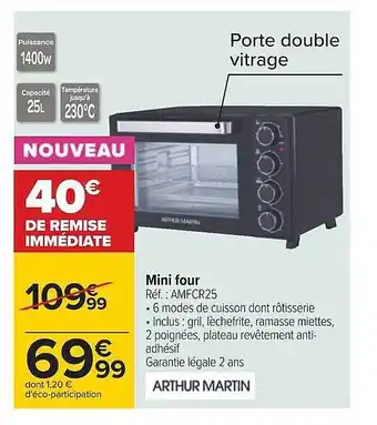 Carrefour Mini four arthur martin offre