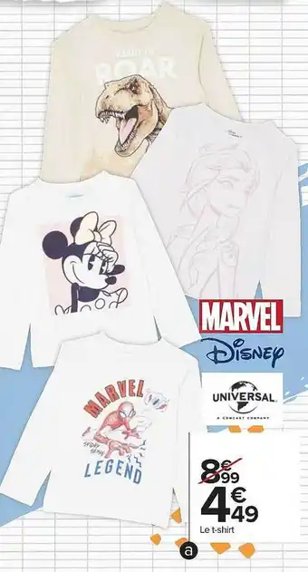 Carrefour Le t-shirt marvel disney offre