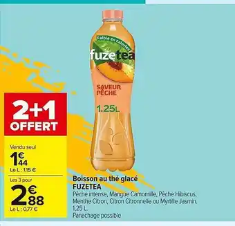 Carrefour Market Boisson au thé glacé fuzetea offre