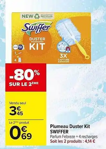 Carrefour Market Plumeau duster kit swiffer offre