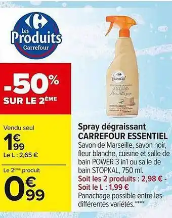Carrefour Market Spray dégraissant carrefour essentiel offre