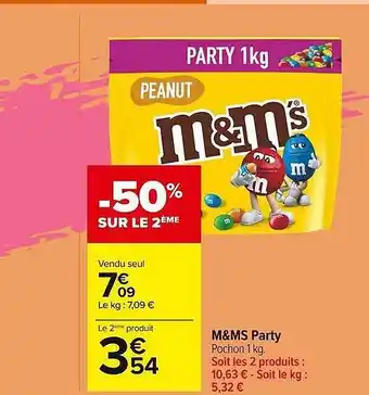 Carrefour Market M&m's party offre
