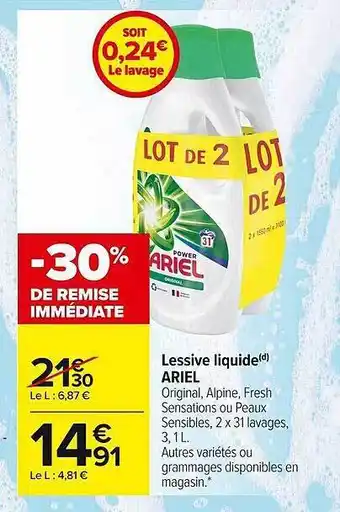 Carrefour Market Lessive liquide ariel offre