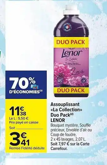 Carrefour Market Assouplissant «la collection» duo pack lenor offre