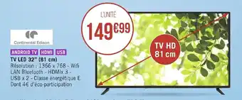 Géant Casino TV LED 32" (81 cm) offre