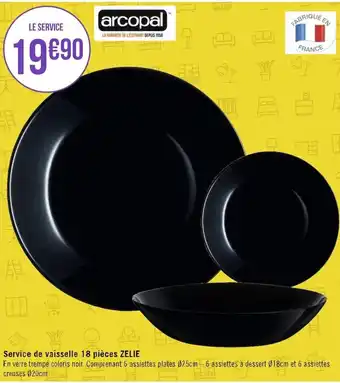 Géant Casino Service de vaisselle 18 pièces ZELIE offre