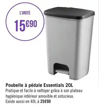 Poubelle à pédale essentials 20L