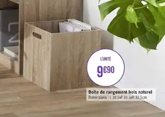 Géant Casino Boîte de rangement bois naturel offre