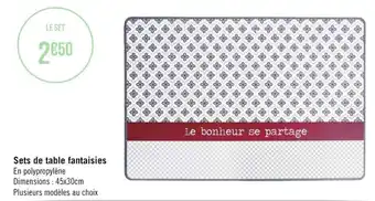 Géant Casino Sets de table fantaisies offre