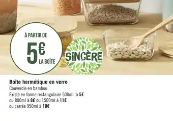 Géant Casino Boîte hermétique en verre offre