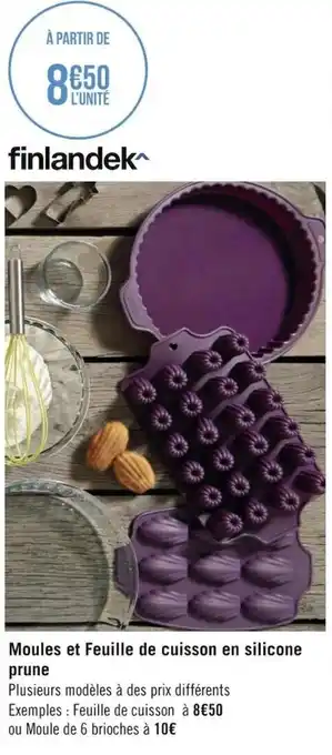 Géant Casino Moules et feuille de cuisson en silicone offre