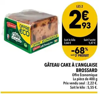 Gâteau cake à l'anglaise brossard