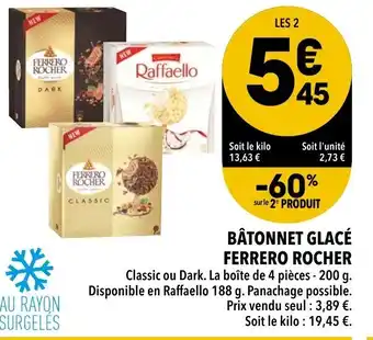 Supeco Bâtonnet glacé ferrero rocher offre