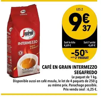 Supeco Café en grain intermezzo segafredo offre