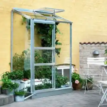 Gamm vert Serre adossée en verre horticole altan aluminium 0.90 m² + embase - halls offre