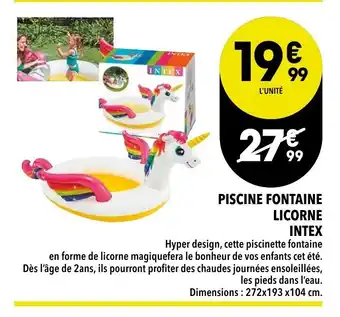 Piscine fontaine licorne intex