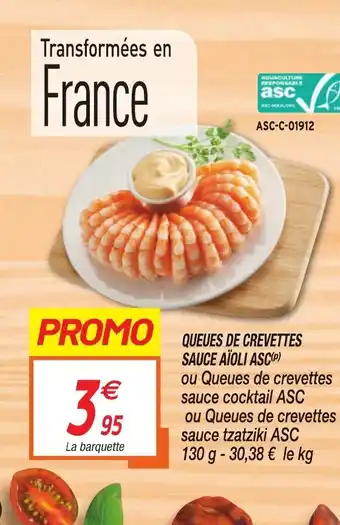 Queues de crevettes sauce aïoli asc