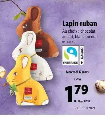 Lidl Lapin ruban offre