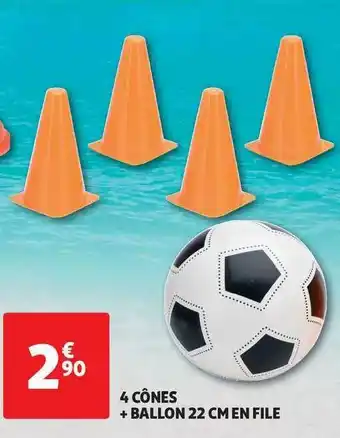4 CĂŽnes + Ballon 22 Cm En File