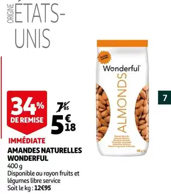 Auchan Wonderful amandes naturelles offre