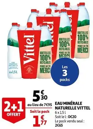 Auchan Vittel eau minérale naturelle offre