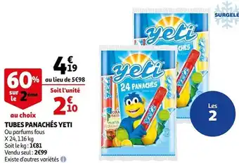 Auchan Yeti tubes panachés offre