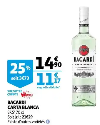 Auchan Bacardi bacardi carta blanca offre